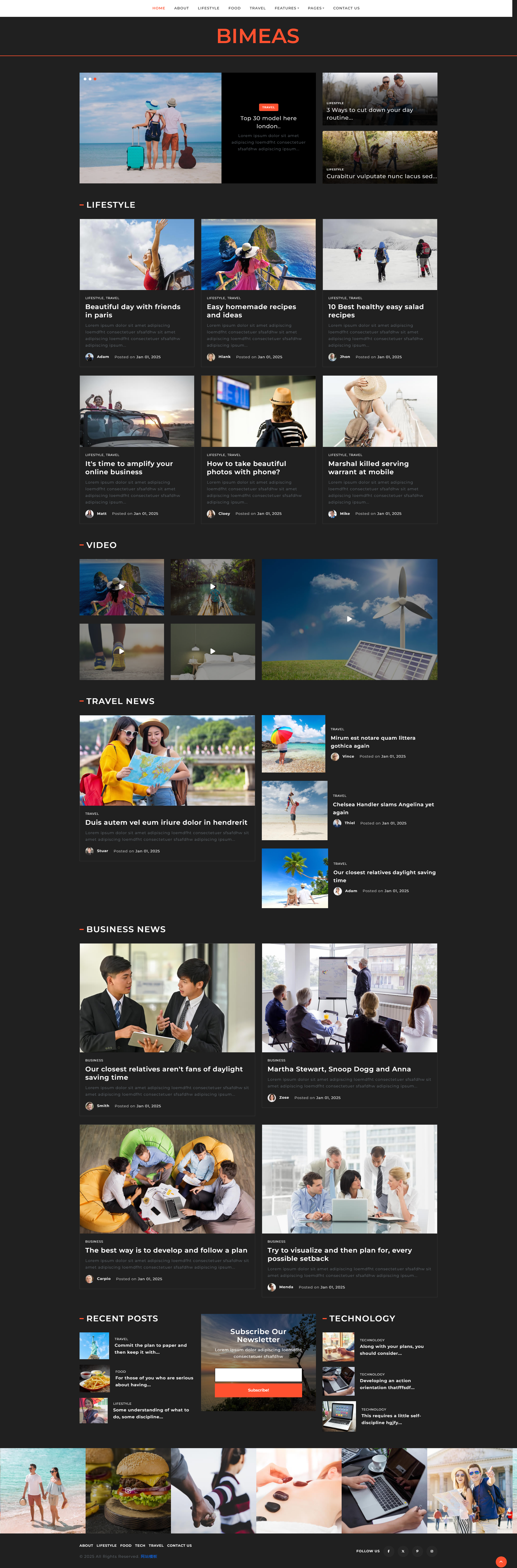 实用html博客资讯网站网页制作