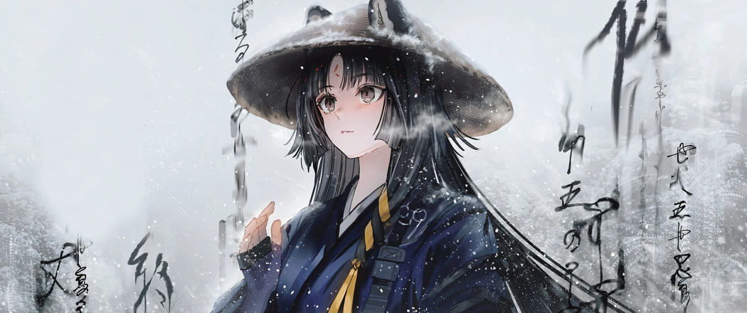 水墨女侠风4K带鱼屏动漫壁纸高清下载 3440x1440
