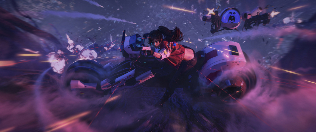 灵笼摩托车帅气4K带鱼屏高清壁纸3440x1440下载