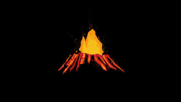 手绘火山喷发抽象梦幻壁纸PNG高清透明背景素材下载