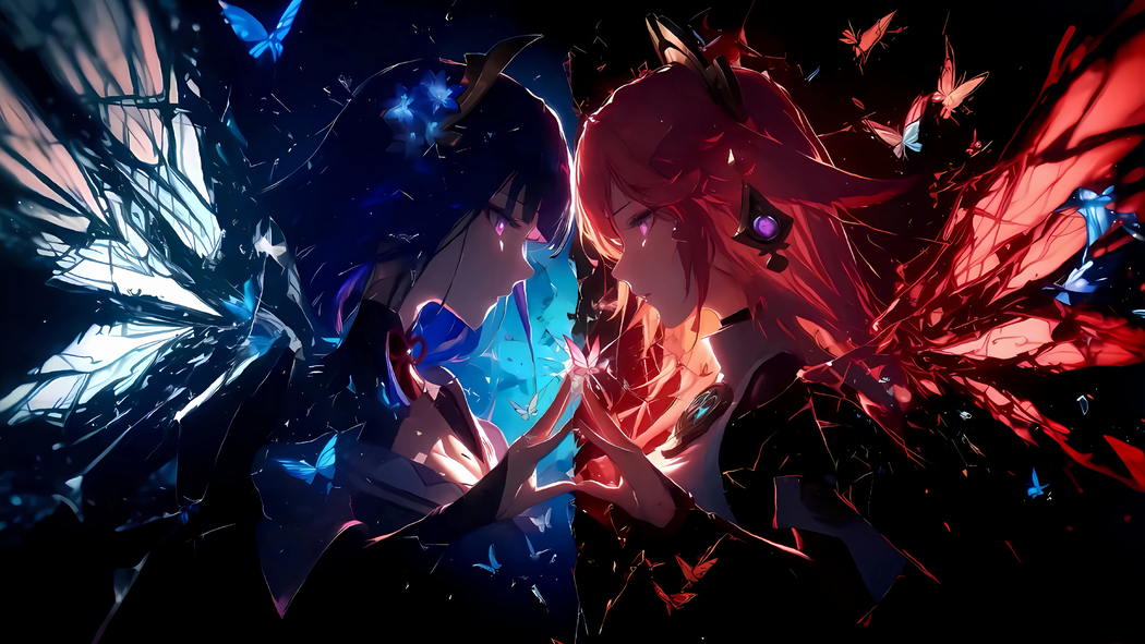 《原神》八重神子&雷电将军 4K超清电脑壁纸 3840x2160 免费下载
