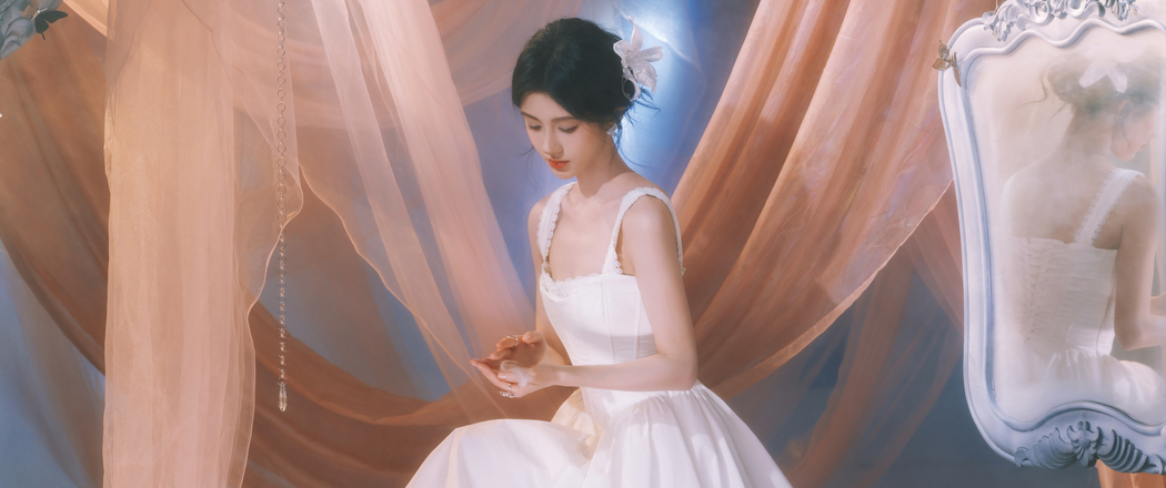 鞠婧祎4K高清壁纸，白色裙子靓照，3440x1440带鱼屏专属下载