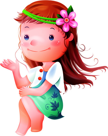 六一儿童节可爱小女孩高清PNG图片素材，透明背景节日元素下载