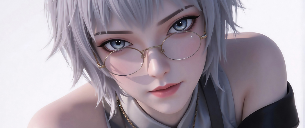 灵笼白月魁4K高清壁纸，灰色衣服版，带鱼屏3440x1440分辨率下载