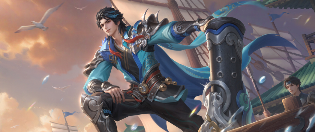 王者荣耀莱西奥·踏浪烽翎 4K带鱼屏壁纸高清下载 3440x1440