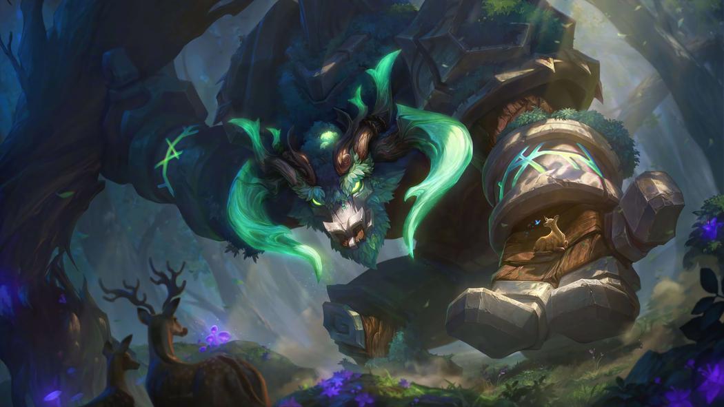 LOL英雄联盟，永恒之森牛头8K超清壁纸 7680x4320高清下载