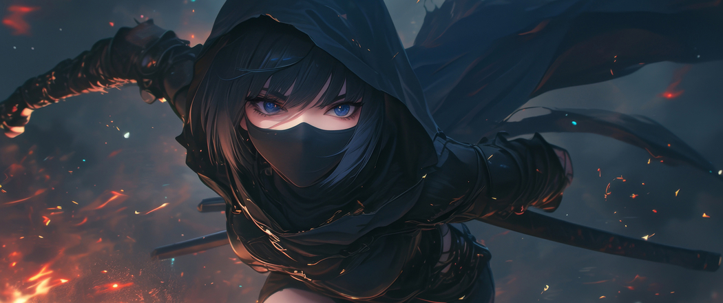 蒙面女侠暗黑系4K壁纸，3440x1440带鱼屏高清动漫图片下载
