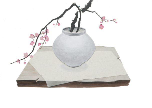 古风花瓶PNG透明图片素材，高清装饰元素与植物图案下载