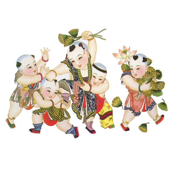 高清透明PNG传统年画素材，适配元旦/春节/元宵节日图片设计下载