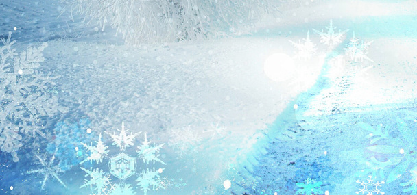 冰雪主题高清透明PNG背景元素，banner海报设计素材免费下载