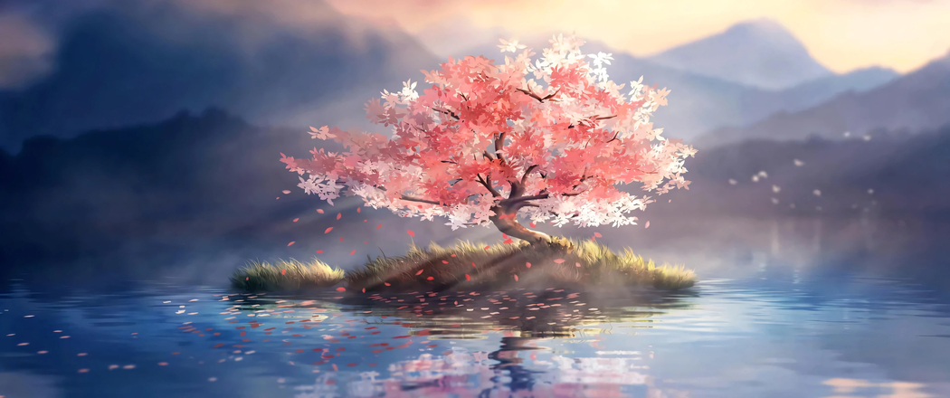 4K高清3440x1440带鱼屏风景壁纸，孤独的树唯美风景图下载