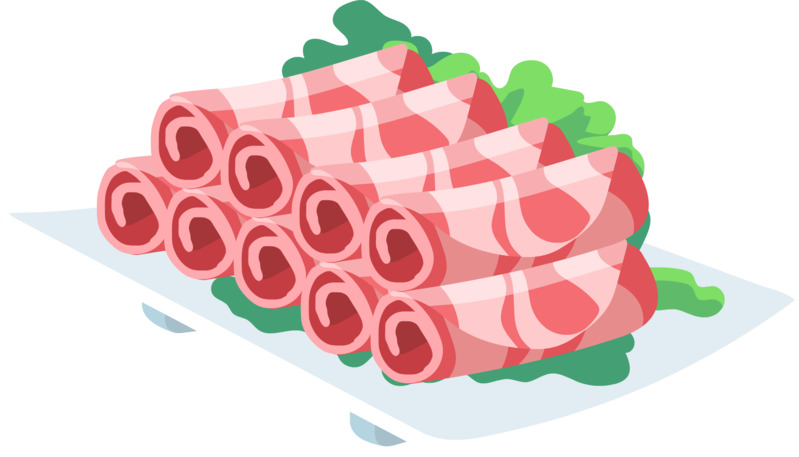 高清透明PNG涮火锅食材肥牛卷羊肉卷免扣设计素材下载