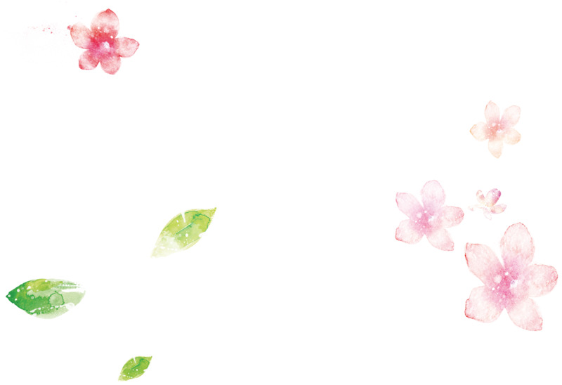 高清透明水彩绘粉色花朵树叶漂浮元素PNG背景设计素材下载