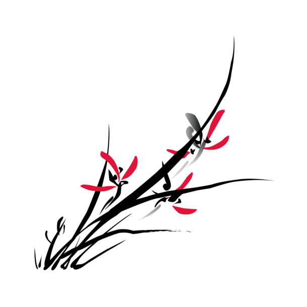 高清透明PNG国画植物装饰元素设计素材下载
