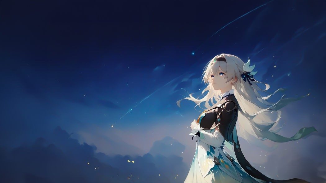 流萤闪烁星空下，4K高清治愈系动漫壁纸3840x2160下载