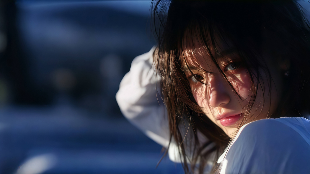 4K高清暗光风格侧脸光影美女壁纸3840x2160下载