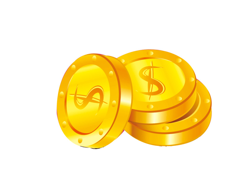 高清透明美元符号金币PNG免扣设计素材下载