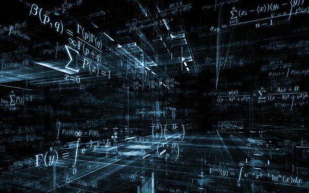 蓝色科技风抽象梦幻数学文字高清透明PNG背景设计素材下载