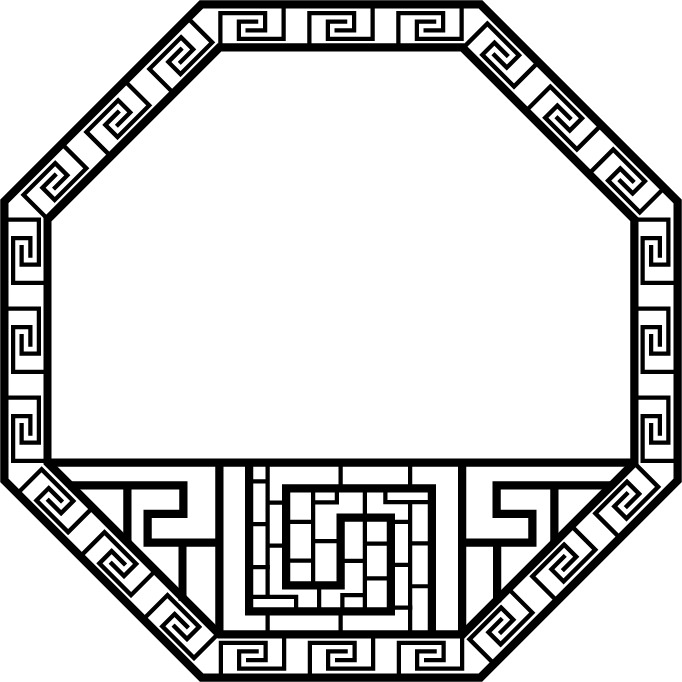 高清透明中国风窗户框PNG装饰元素设计素材下载