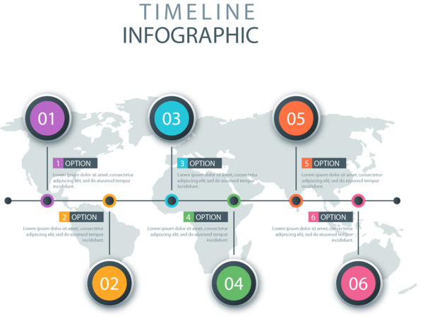 高清透明PNG时间轴模板及PPT装饰元素设计素材下载