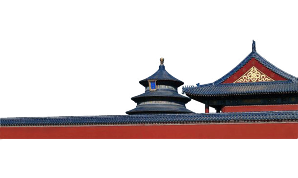 高清透明故宫城墙PNG素材，中国风设计装饰元素下载