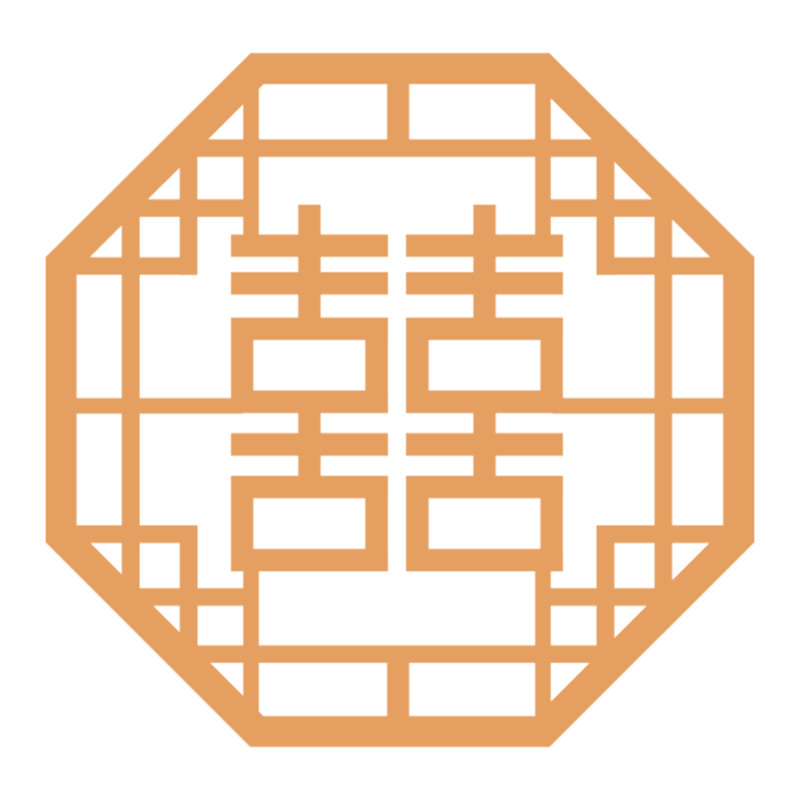 高清透明PNG中式边框囍字装饰元素图片，设计素材一键下载