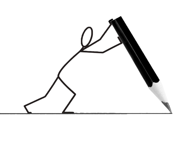 高清透明PNG铅笔小人及墨迹笔触装饰设计素材下载