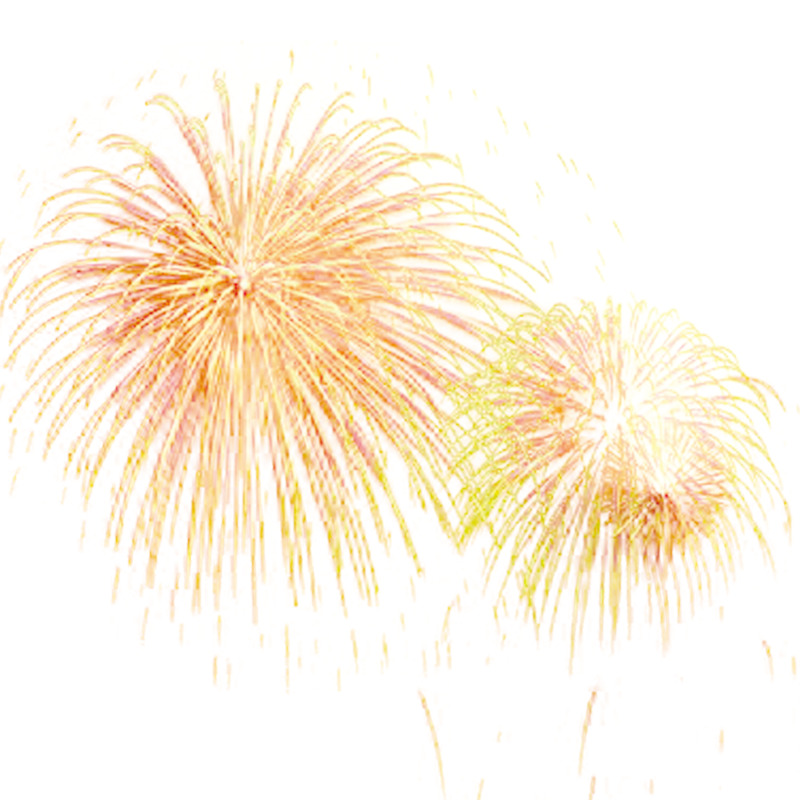 烟花剪纸高清透明PNG装饰特效设计素材下载