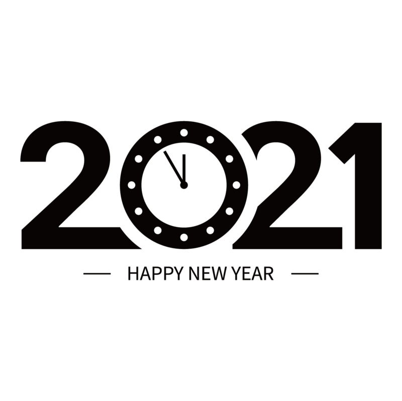 2021元旦数字时钟高清透明PNG图，节日元素设计素材（含元旦/春节/元宵）下载