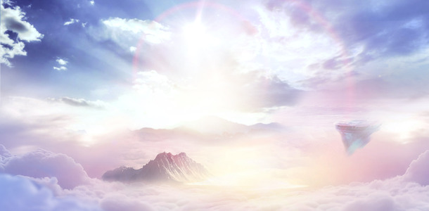 梦幻紫空云彩阳光高清PNG透明背景素材，banner海报设计必备下载