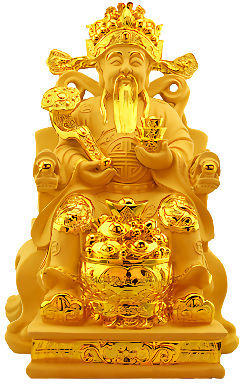 高清透明PNG财神爷免扣图，招财进宝节日素材，元旦春节元宵设计必备下载