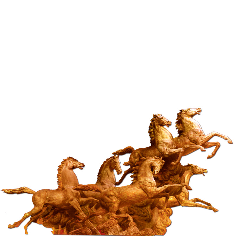 高清透明PNG与PSD格式马雕塑设计素材下载