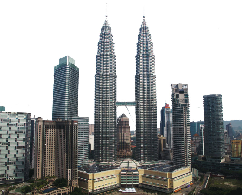 双子星塔摄影素材，高清透明PNG背景风景设计图片下载