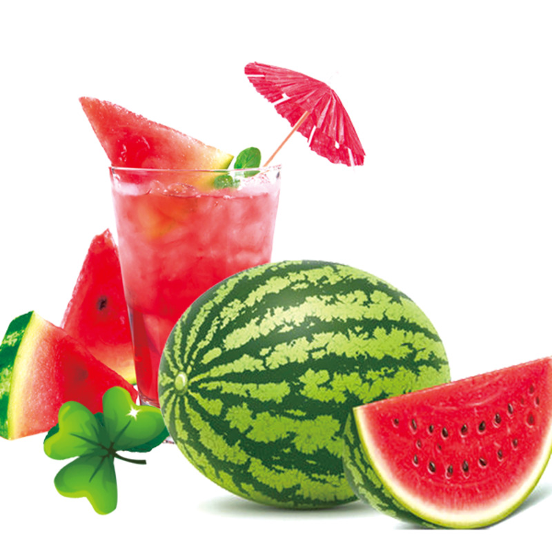 优化改写结果，高清透明PNG西瓜汁与西瓜动植物元素设计素材下载
