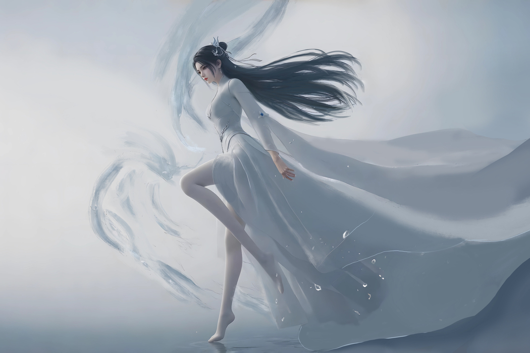 云韵绝美长裙造型，3000x2000高清壁纸，适配平板笔记本便携设备下载