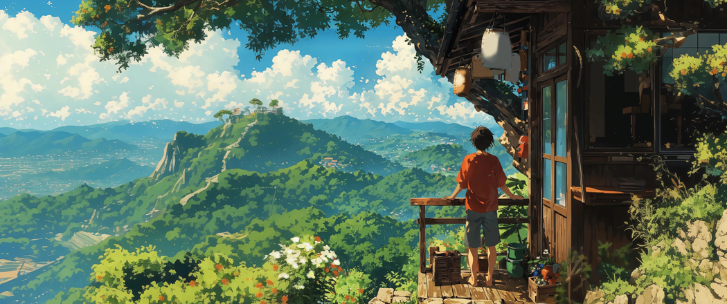 4K高清山居夏景3440x1440带鱼屏风景壁纸下载