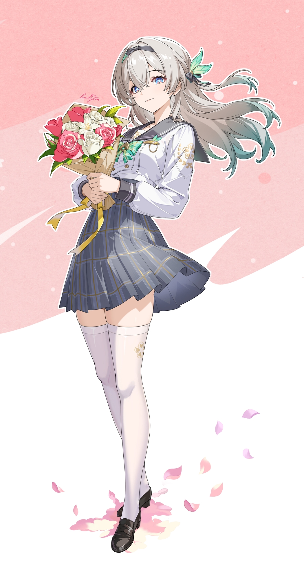 流萤映彩，4K竖屏高清手捧鲜花手机壁纸2176x4090下载