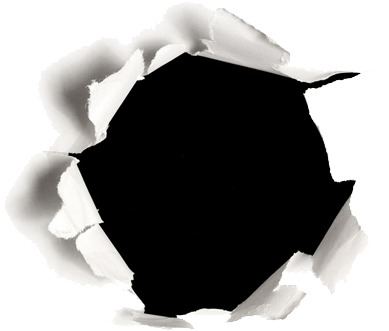 破损洞效A4纸高清透明PNG装饰素材图片下载