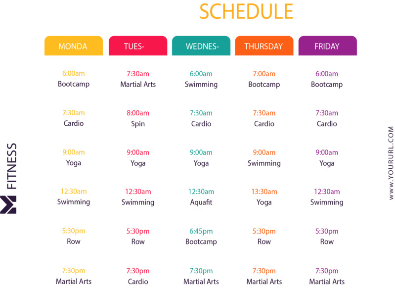 高清透明彩色健身课程表PNG及AI设计素材免扣下载