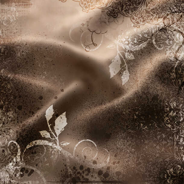 高清透明怀旧巧克力色欧式花纹PNG背景设计素材下载