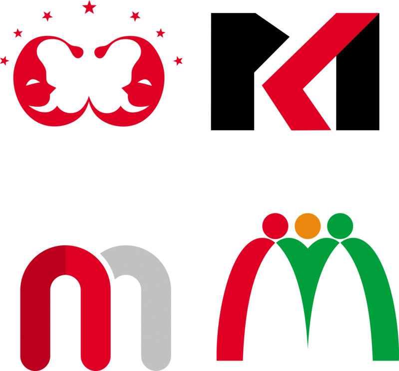 优化改写结果，卡通字母标志高清透明PNG免扣设计素材图标下载