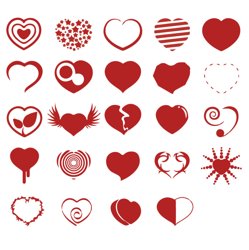 高清透明心形图标PNG/AI格式免扣设计素材下载