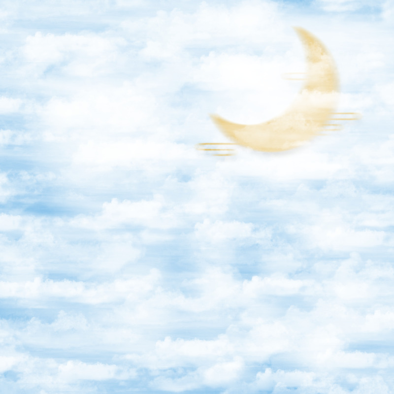 高清透明月亮PNG及PSD设计素材下载，藏于厚重云层间