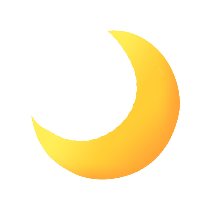 卡通手绘高清透明免扣，黄色圆月亮PNG设计素材下载