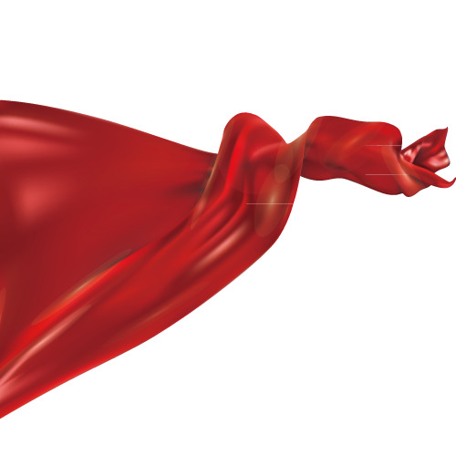 高清透明红色丝绸矢量彩带漂浮元素PNG设计素材下载