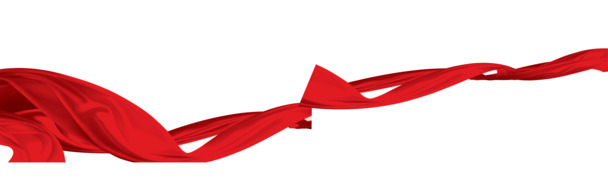 高清透明红色长绸缎漂浮彩带PNG设计素材免费下载