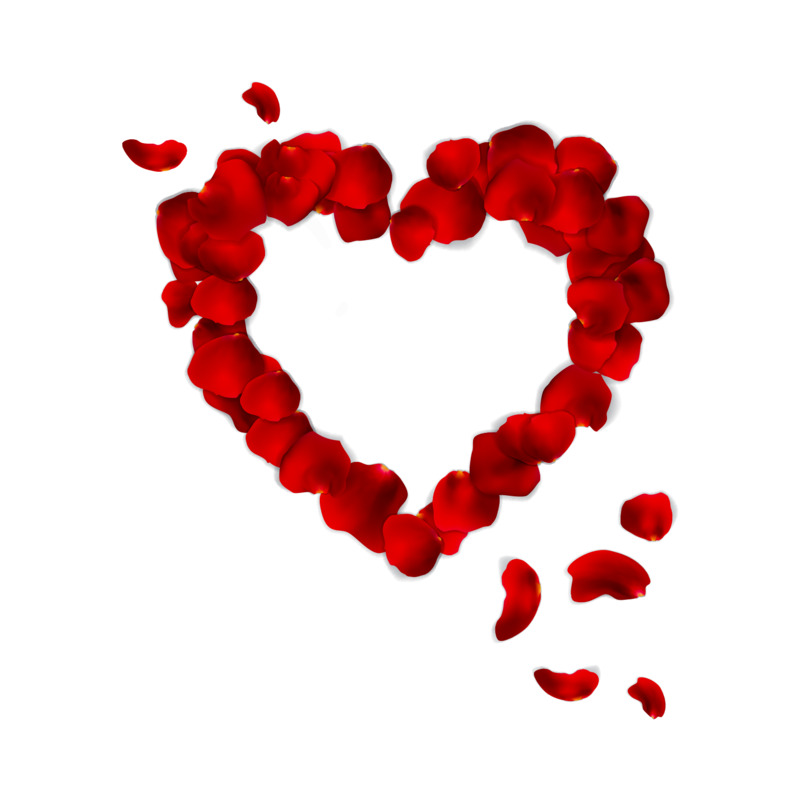 情人节爱情主题，高清透明PNG漂浮花瓣元素及AI设计素材下载