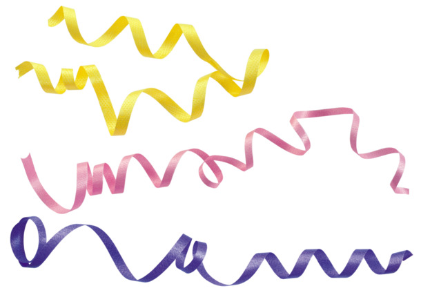 高清透明多色漂浮彩带PNG设计素材免费下载