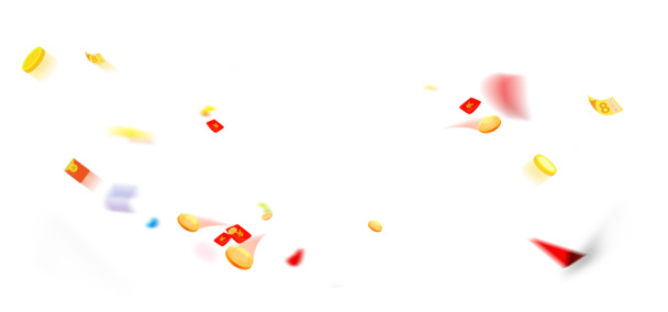 新年主题高清透明PNG漂浮金色装饰元素及其他设计素材下载