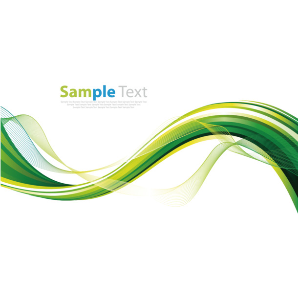 高清透明漂浮彩带素材，绿色曲线波浪线PNG设计图片下载
